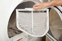 dryer lint being presented